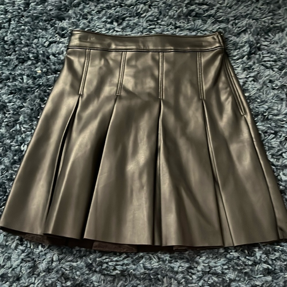 Black leather skirt
